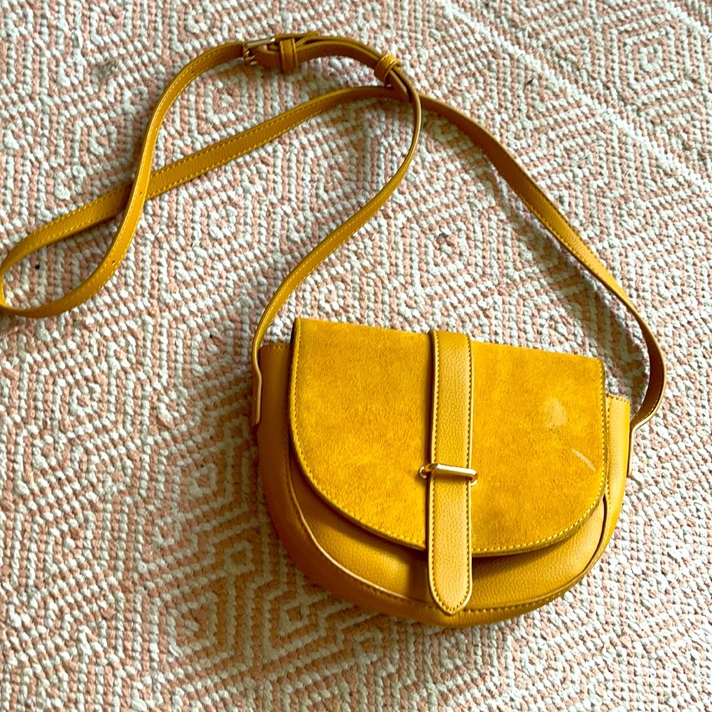 Mustard Yellow and Gold Satchel